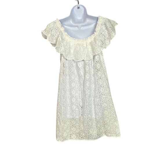 Tory Burch White Eyelet Off-Shoulder Boho Chic Sundress XL - Picture 1 of 11